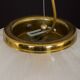 Extra Large Murano glass, handblown "frosted drop" pendant with brass detail