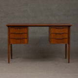 Danish teak desk with 6 drawers