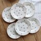 6 assiettes à dessert vintage faïence motifs rouges