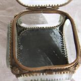 Napoleon III jewellery box bevelled glass engraved box box