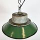 Green Enamel and Cast Iron Industrial Pendant Light, 1960s