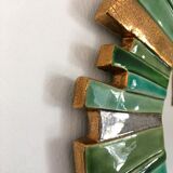 Ceramic sun mirror by François Lembo, 60s - 43cm