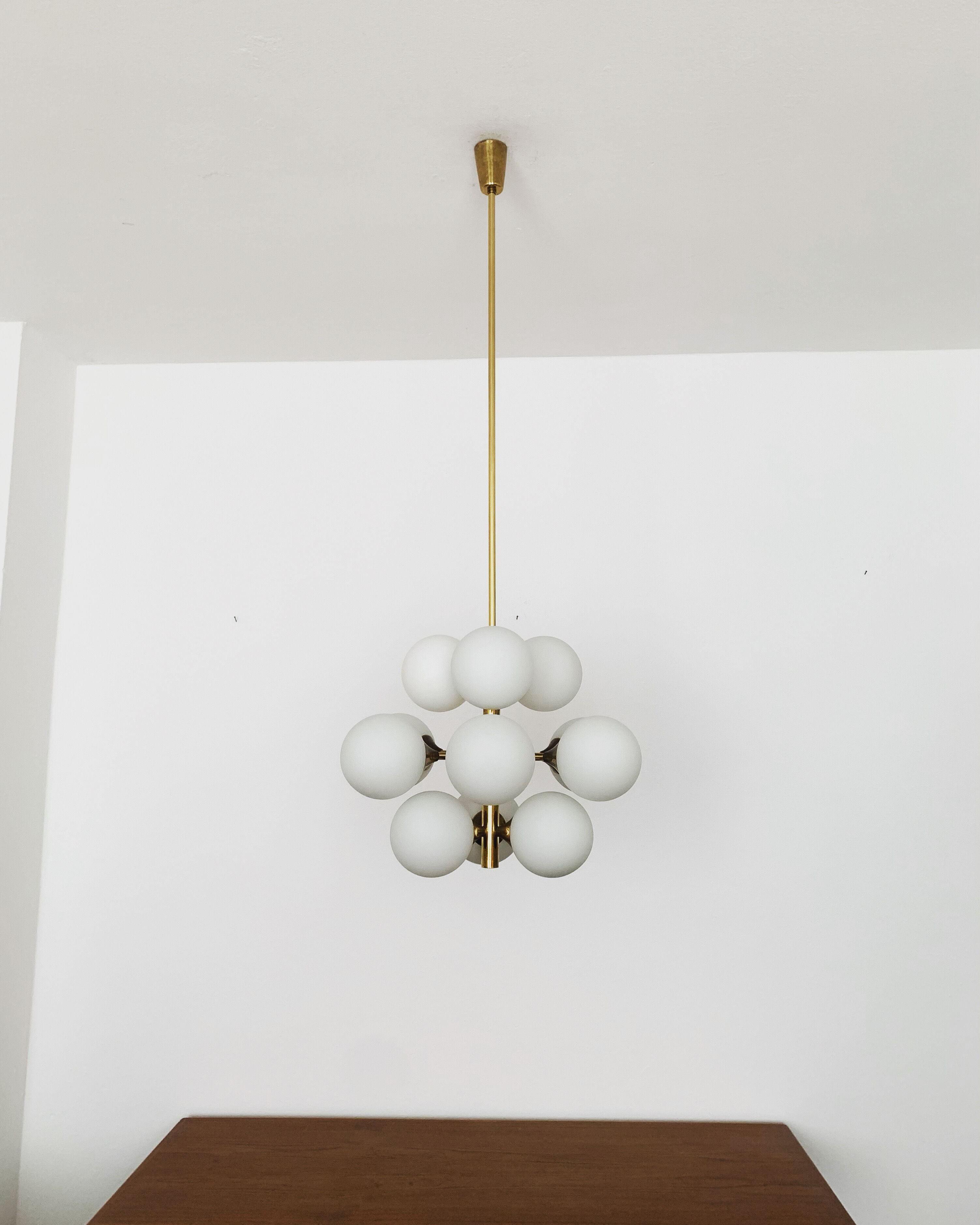 Brass Sputnik chandelier by Kaiser Leuchten