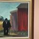 Swedish Oil on panel "man standing" by Svan Grandin, Vintage & Framed 40×38cm