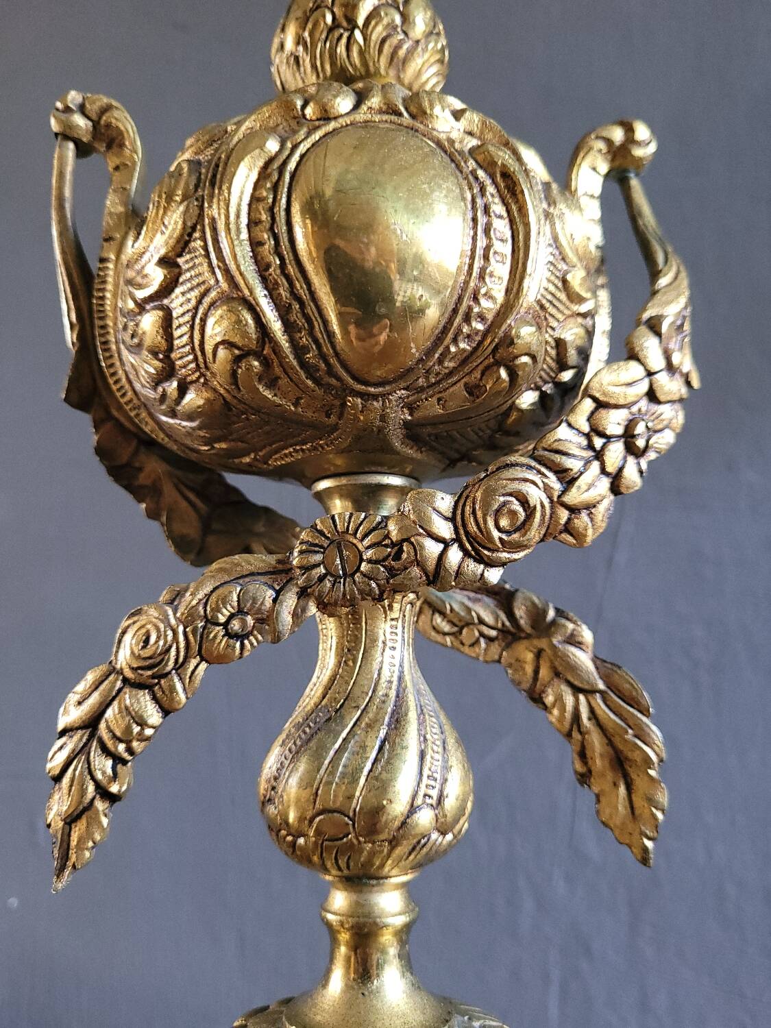 Large antique lamp base 50 cm Napoleon III style – gilded regulus