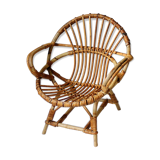 Chair rattan vintage child shell