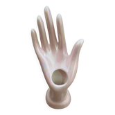 Vase / Iridescent ceramic jewellery holder, pearlescent pink, vintage