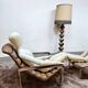Vintage leather & chrome lounge chair