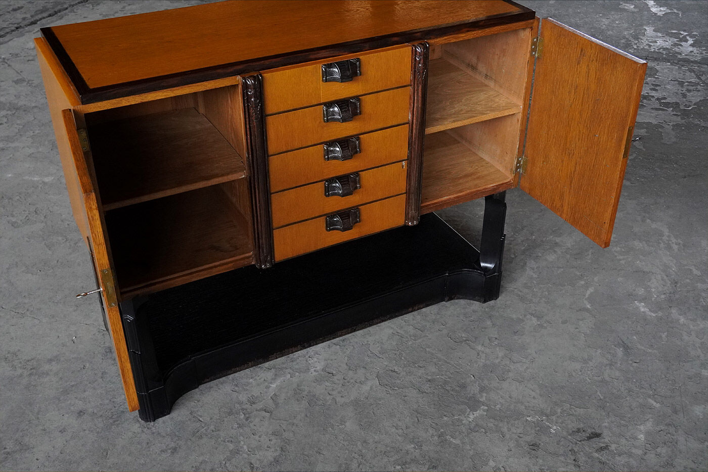 Art Deco Amsterdam School cabinet, The Netherlands 1930s