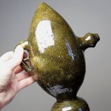 Ancienne gargoulette "Magique" oeuf en grès vernissé/émaillé et sablé