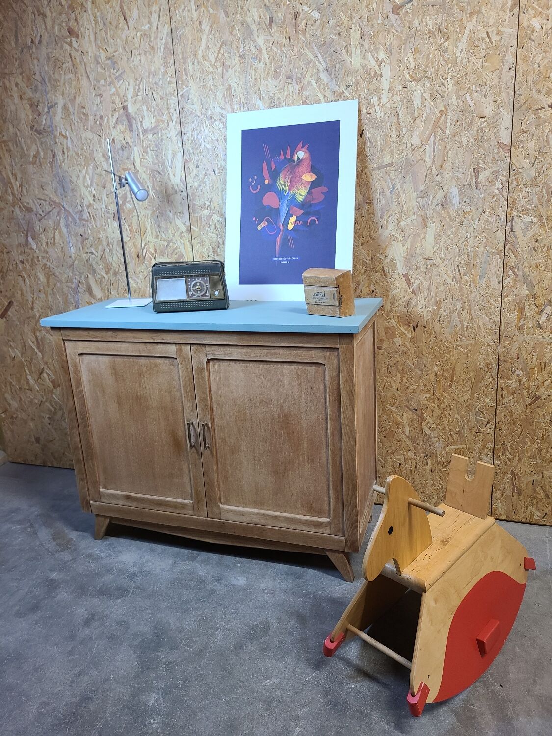 Vintage patinated parisian cabinet circa 1950