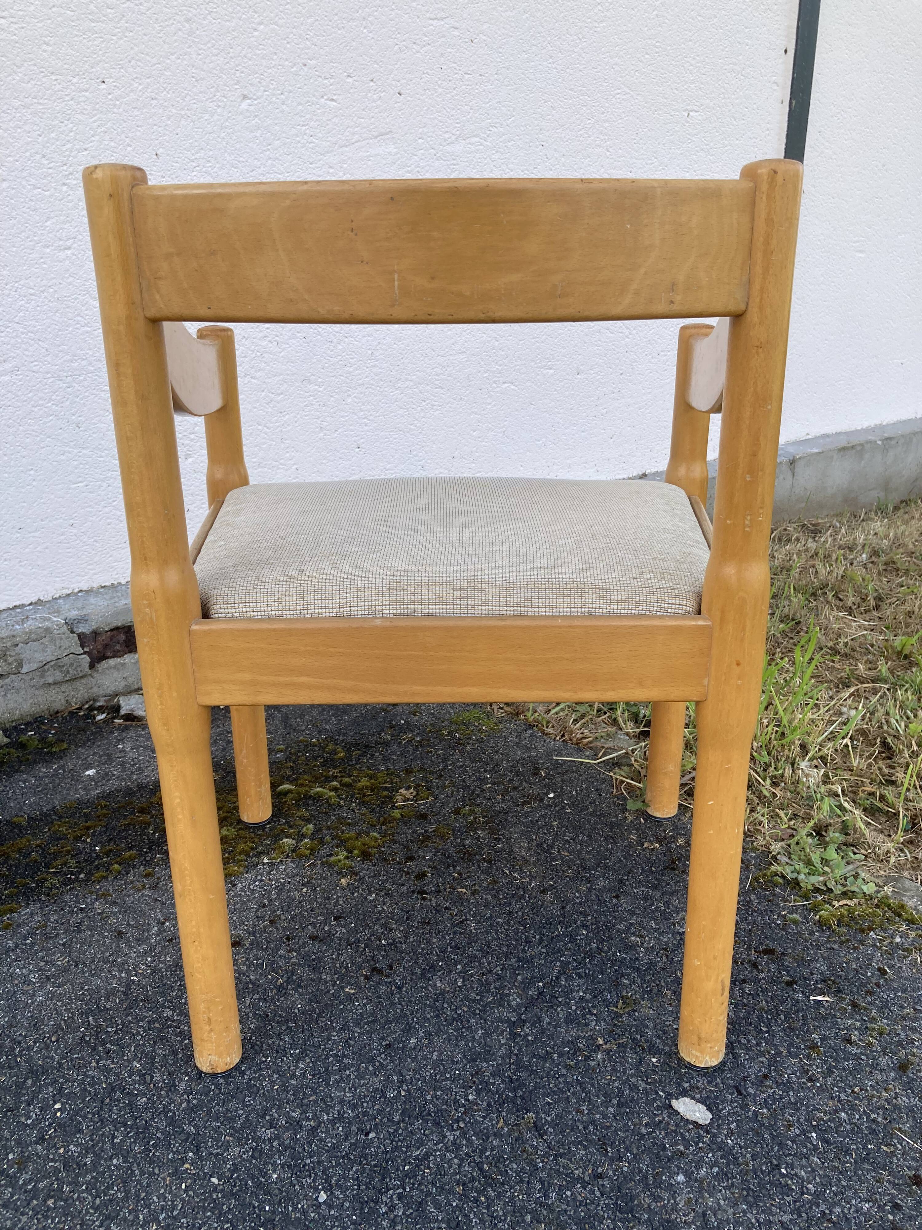 Six Carimate Cassina armchairs 1960's by Vico Magistretti