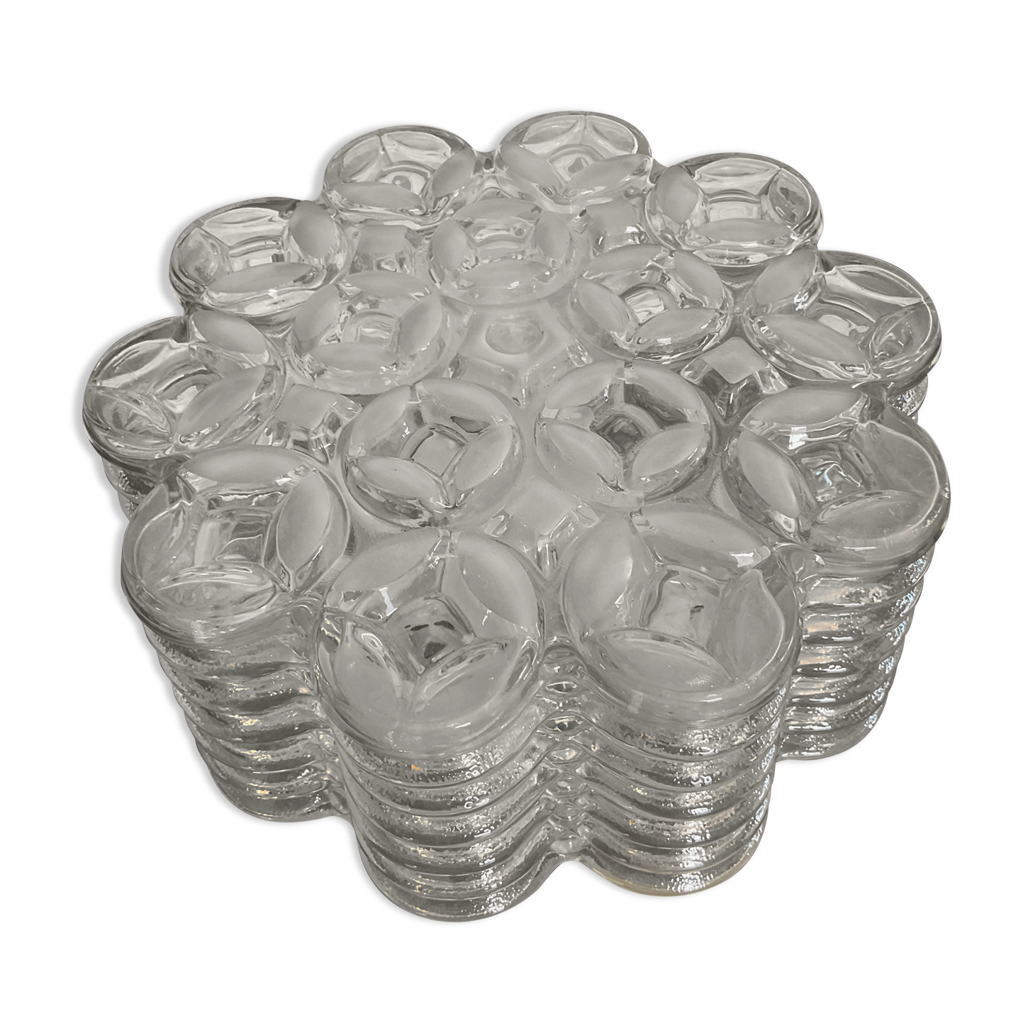 Wiła Leuchten wall lamp in molded glass 60s-70s