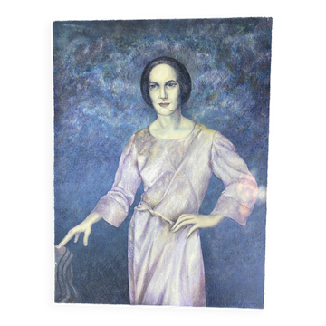 Tableau - Portrait of a woman in a purple dress - 1971