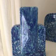 Garniture de cheminée bleue Odyv 1940 Art Déco