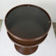 Luna Space Age chocolate brown tulip side table by Opal, Germany