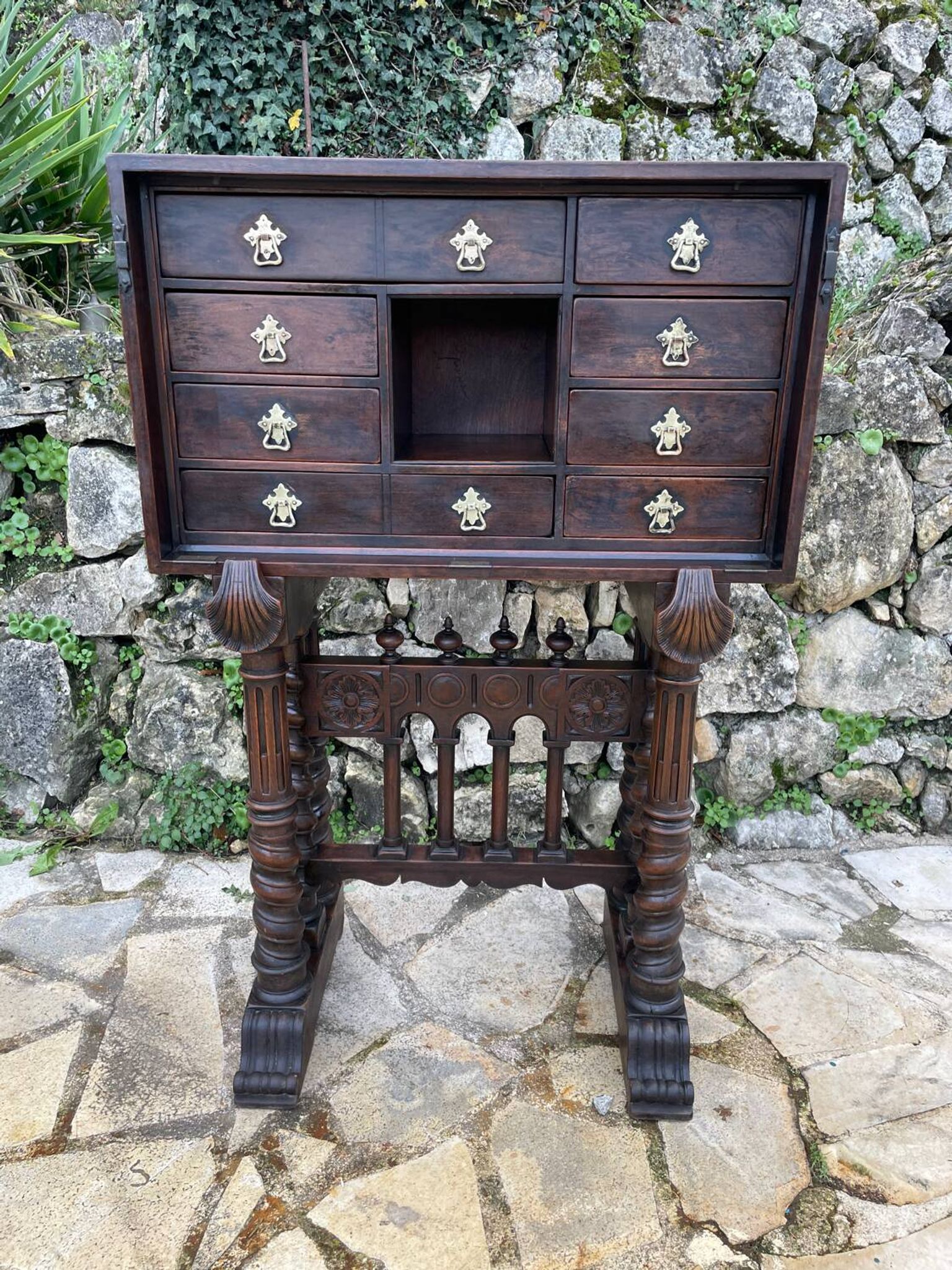 Spanish Vargueno Walnut Cabinet