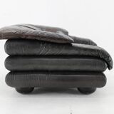 1970s Wiener Werkstätte Brutalist Letaher Adjustable Armchair