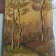 Oil on wood signed Sous bois de Forêt in autumn 1930