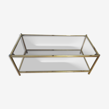 Brass coffee table and smoked glass