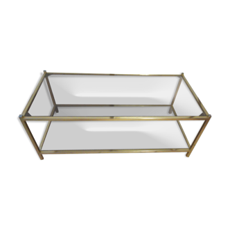 Brass coffee table and smoked glass