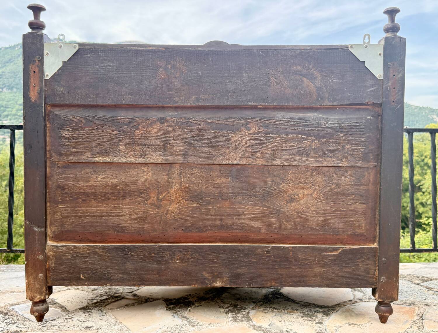 Molded and carved walnut panetière, 19th century.