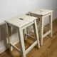 Pair of vintage cream stools in painted wood
