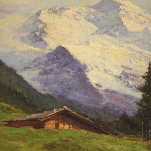 Paysage de montagne signé Bentivoglio début 20ème siècle