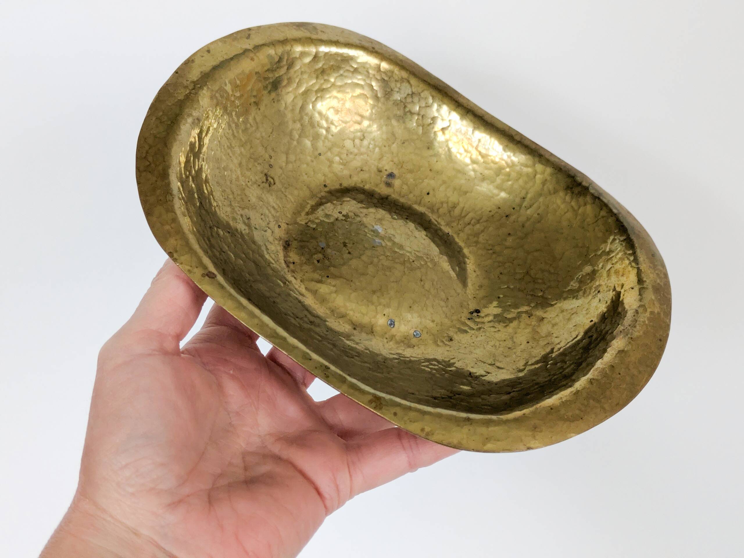 Vintage Hammered Brass Bowl Soap Dish Decorative Catchall Boho