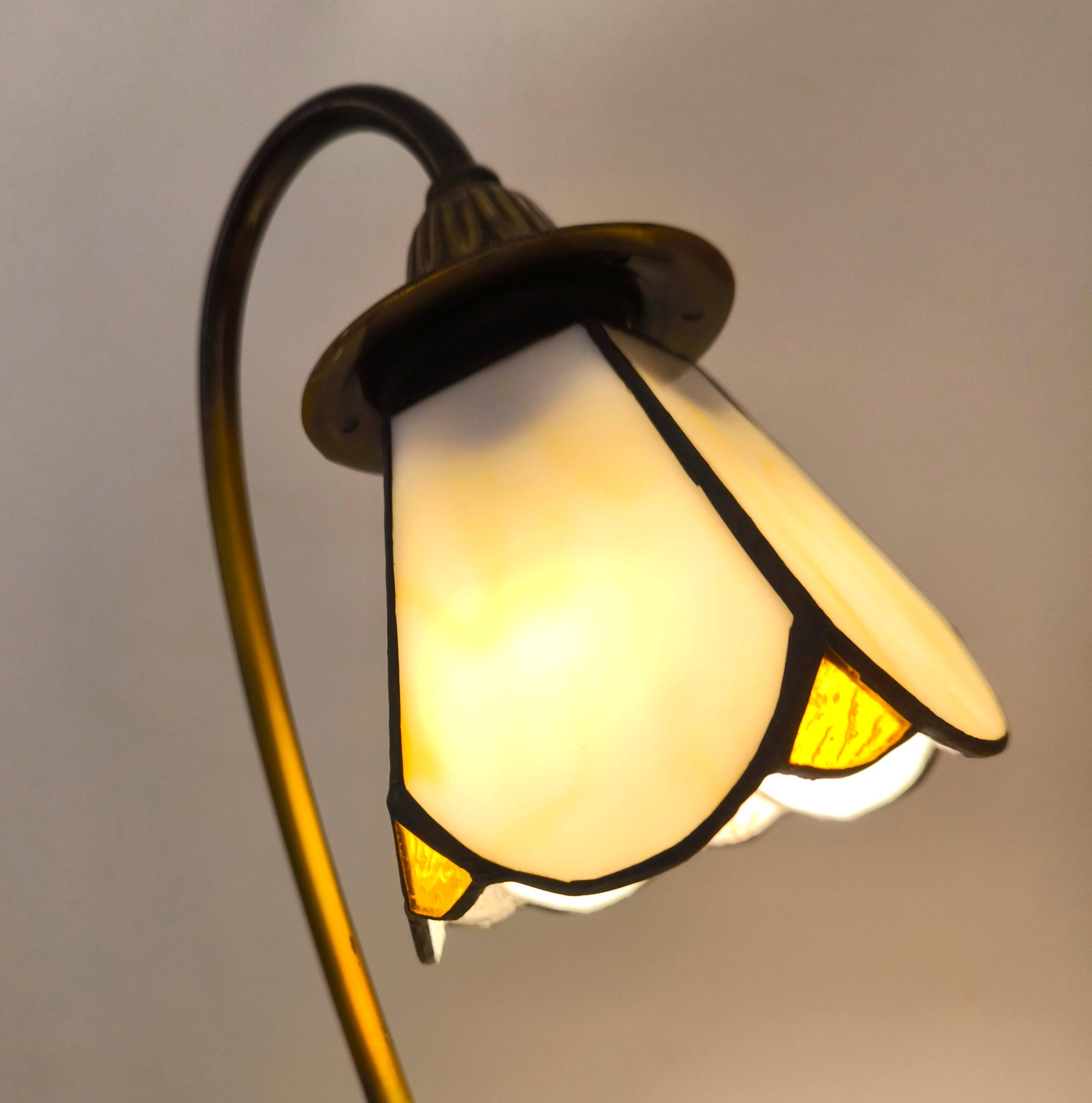 Tiffany-style bronze lamp from the mid-20th century.