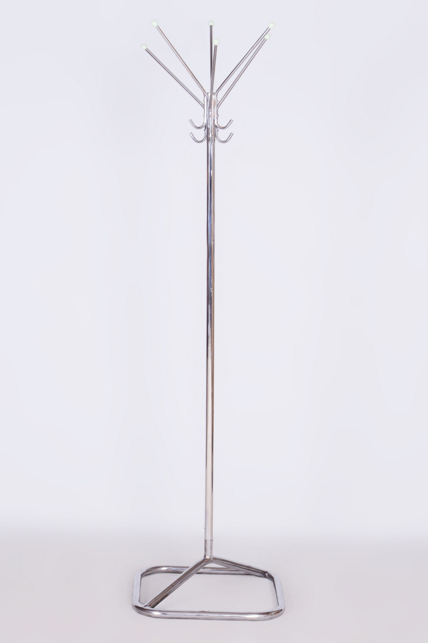 Portemanteau Bauhaus restauré, acier chromé, Tchéquie, années 1930