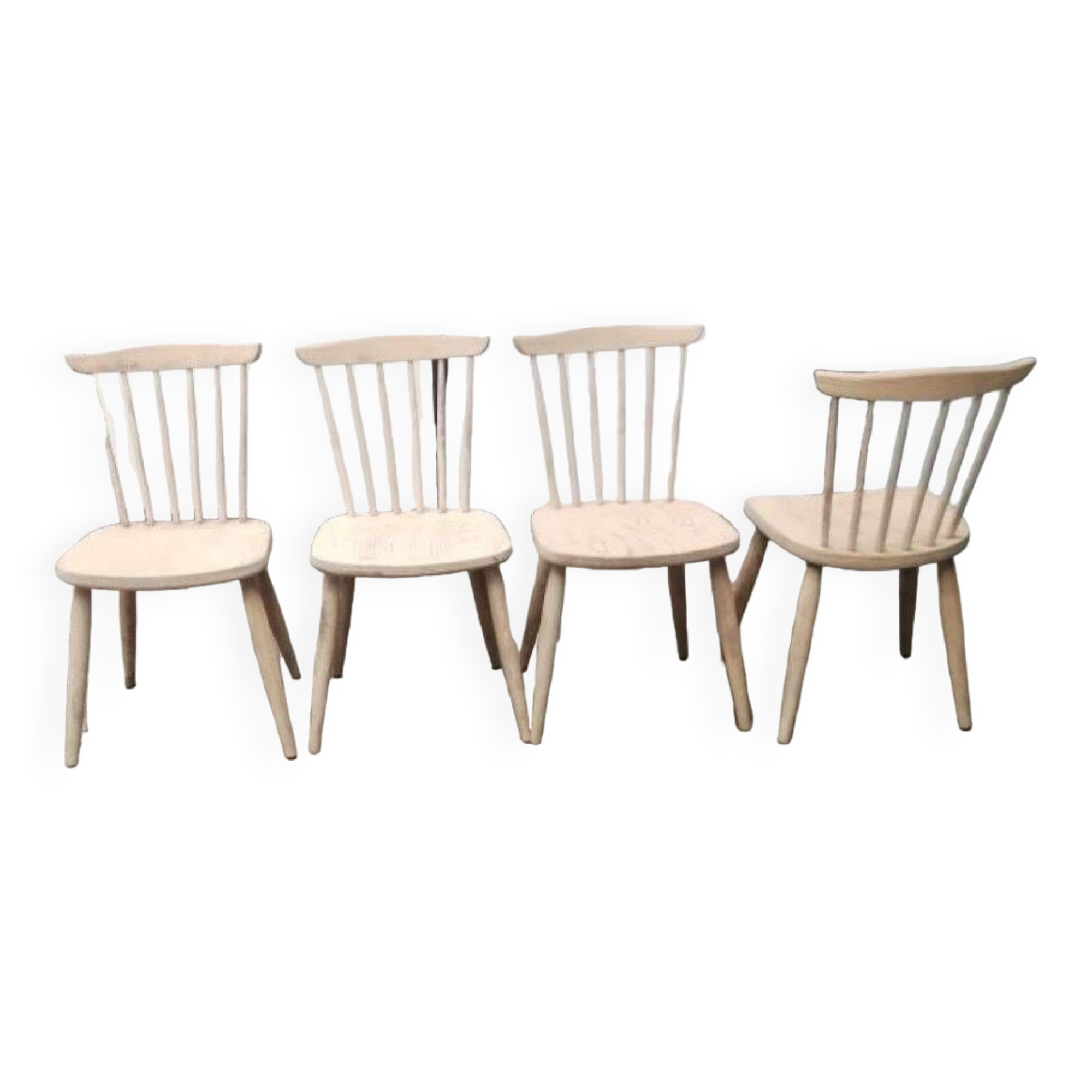 4 Raw wooden chairs