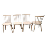 4 Chaises en bois brut