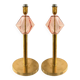 Set of Two Contemporary Italian Pink Glass Table Lamps With One