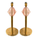Set of Two Contemporary Italian Pink Glass Table Lamps With One