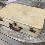 Vintale white leather suitcase
