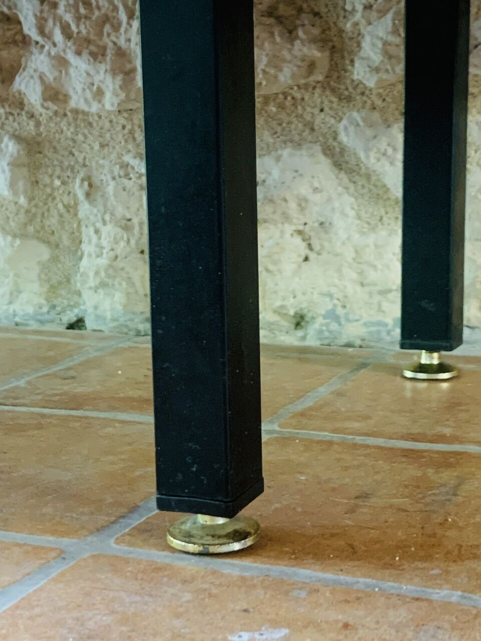 Small vintage row with sliding doors, metal legs Circa 50's