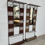 Paire de Vestiaires en rotin et métal