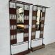 Pair of rattan and metal lockers