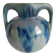 Vintage vase with double bridge handles – Cast blue enamel – Vallauris years