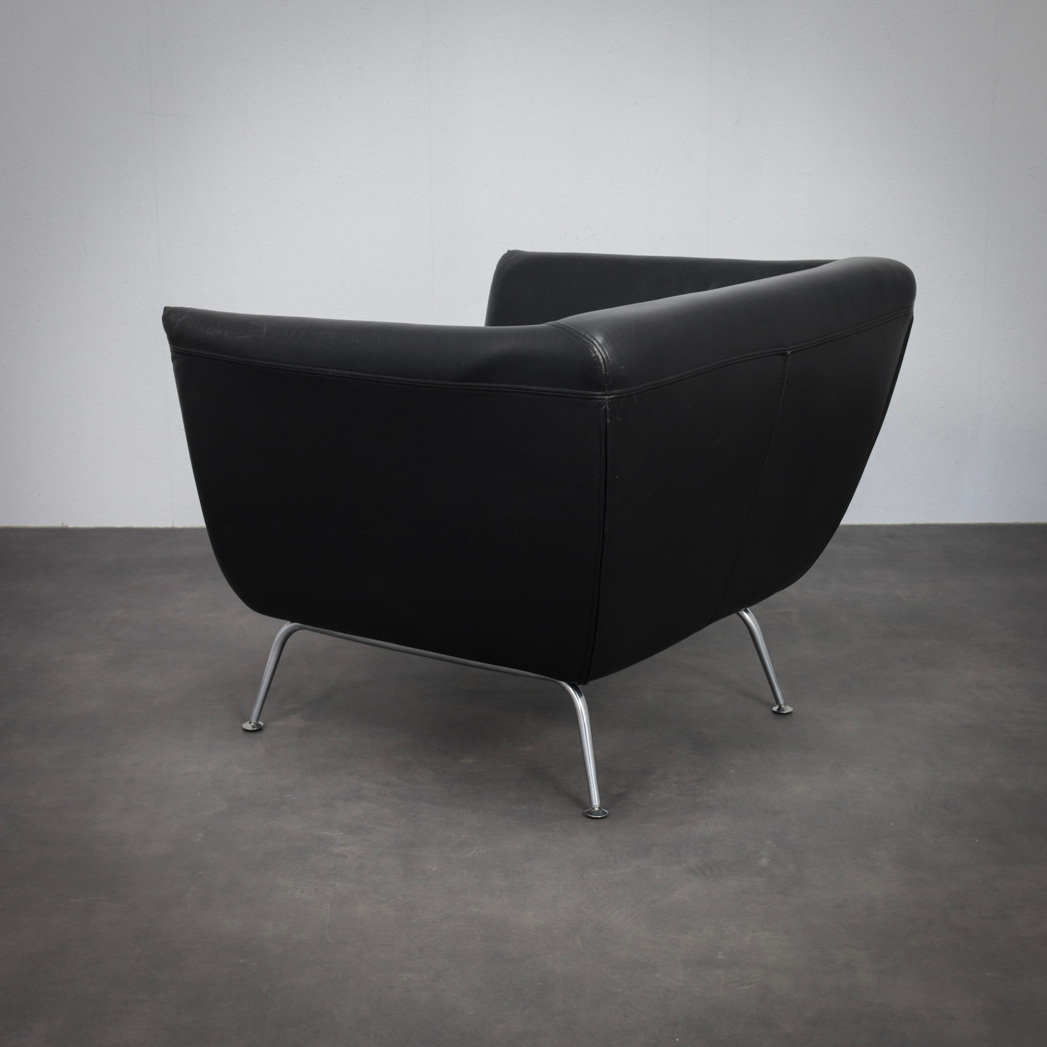 Rare leather lounge chair by Stefan Steenkist for Young International, Netherlands, 1990s
