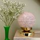Vintage globe table lamp in pink Clichy glass