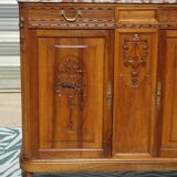 Art Deco buffet in walnut and marble