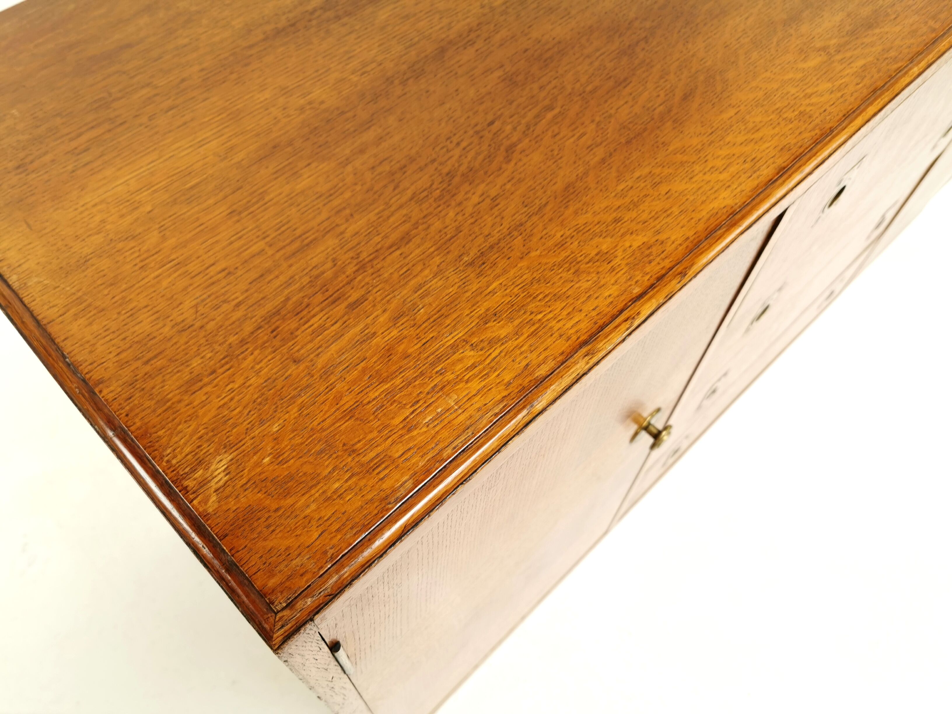 Art deco oak sideboard military campaign heals