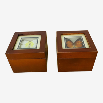 Pair of stuffed butterfly boxes