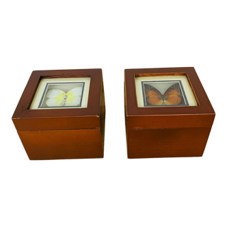 Pair of stuffed butterfly boxes