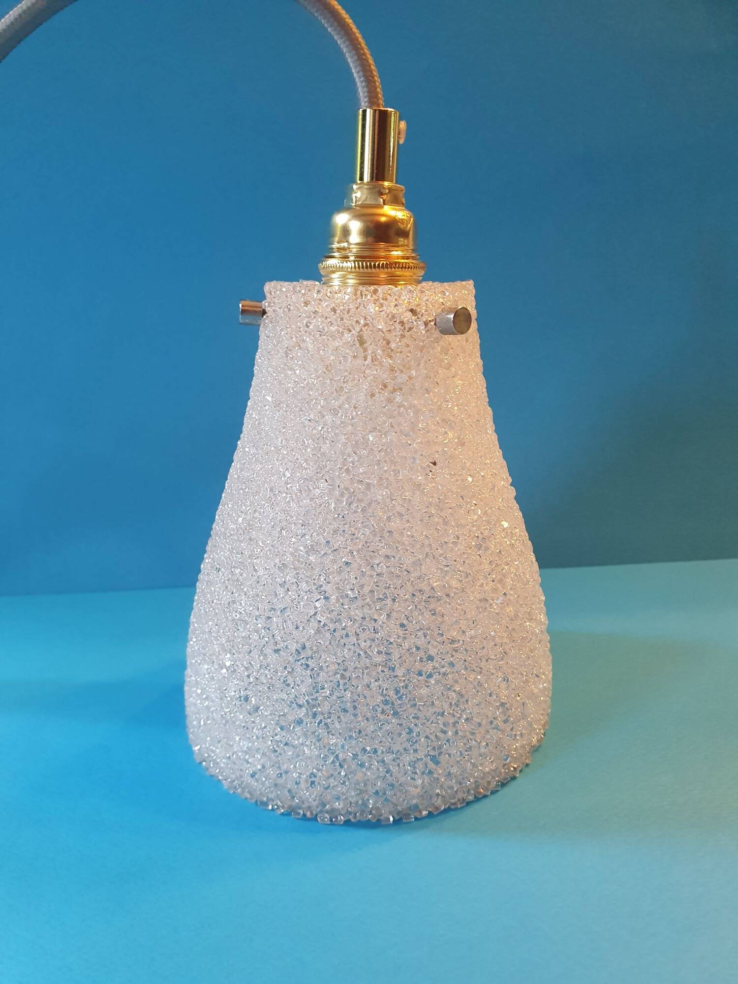 Scandinavian Perspex pendant light from the 70s, vintage France - newly electrified