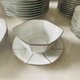 Bernardaud rare table service with platinum pattern art deco
