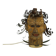 Unique piece. Wooden lamp and metal hair with devil's head "self-portrait"