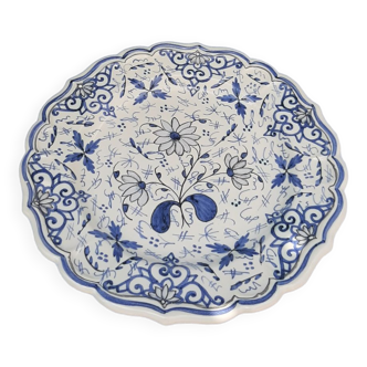 Assiette bleu terre cuite Malicorne